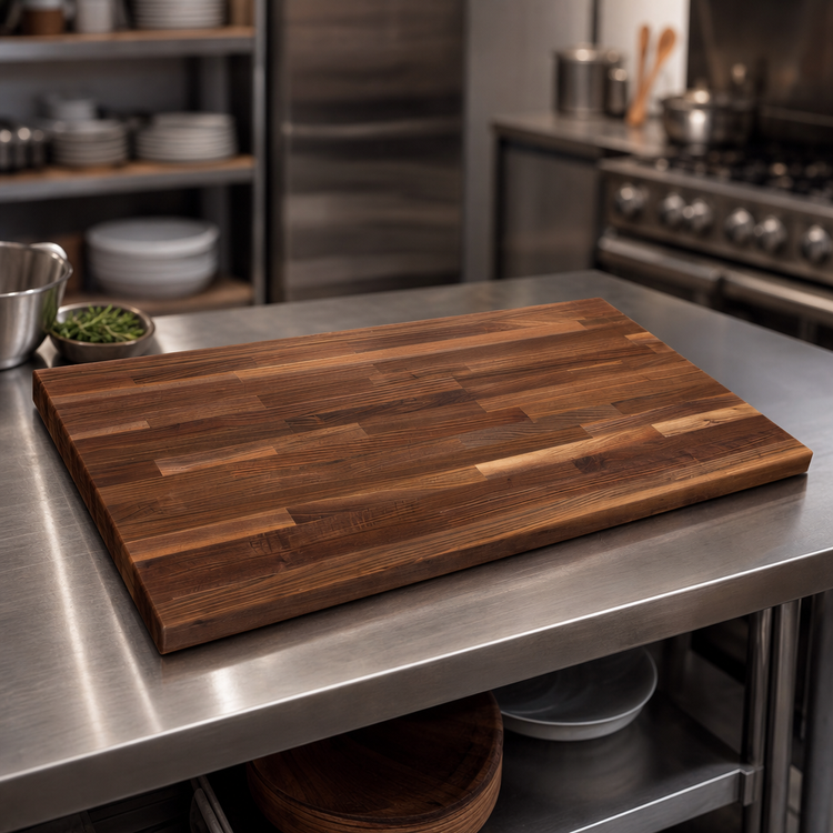 Product image #3 for John Boos Boos Block Blended Edge Grain Walnut Kitchen Countertop, 48 x 42 x 1-1/2 Inches, Flat Top, Penetrating Oil Finish