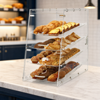 Thumbnail image #3 for Winco ADC-4 14-Inch Countertop Slant-Front Clear Acrylic Pastry Display Case with Front Self-Service, Rear Door & 4 Trays