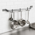 Thumbnail image #3 for Eagle Group SBPR-24-A 24-Inch Aluminum Wall-Mount Single-Bar Pot Rack with Two Double-Prong Stainless Steel Hooks