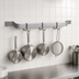 Thumbnail image #3 for Eagle Group SBPR-48-A 48-Inch Wall-Mount Single-Bar Aluminum Pot Rack with 4 Double-Prong Hooks