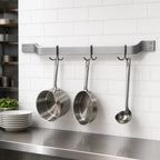Thumbnail image #3 for Eagle Group SBPR-36-A 36-Inch Wall-Mount Single-Bar Aluminum Pot Rack with 3 Double-Prong Stainless Steel Hooks