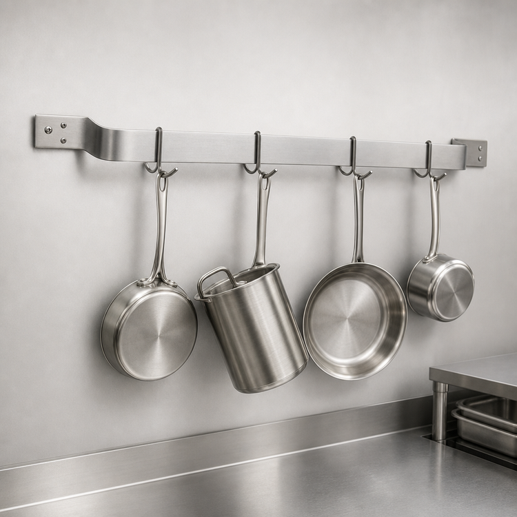 Product image #3 for Eagle Group 72-Inch Wall-Mount Single-Bar Stainless Steel Pot Rack