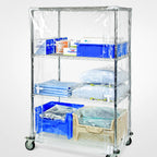 Thumbnail image #3 for Quantum CC244863CVZ Clear Vinyl Wire Cart Cover, 24 x 48 x 63 Inches, 10 Gauge, Zipper Flap