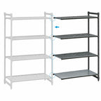 Thumbnail image #3 for Cambro Camshelving® Basics Plus CBA184272VS4580 4-Tier Add-On Polymer Shelving Unit, 18D x 42W x 72H Inches, Brushed Graphite