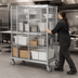 Thumbnail image #3 for Metro Super Erecta qwikSLOT Mobile Chrome-Plated Wire Security Cage, 65 x 27-1/4 x 68-1/2 Inches