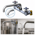 Thumbnail image #3 for T&S Brass Big-Flo Wall-Mount Kettle & Pot Sink Mixing Faucet with 10-Inch Swing Nozzle and 8-Inch Adjustable Centers