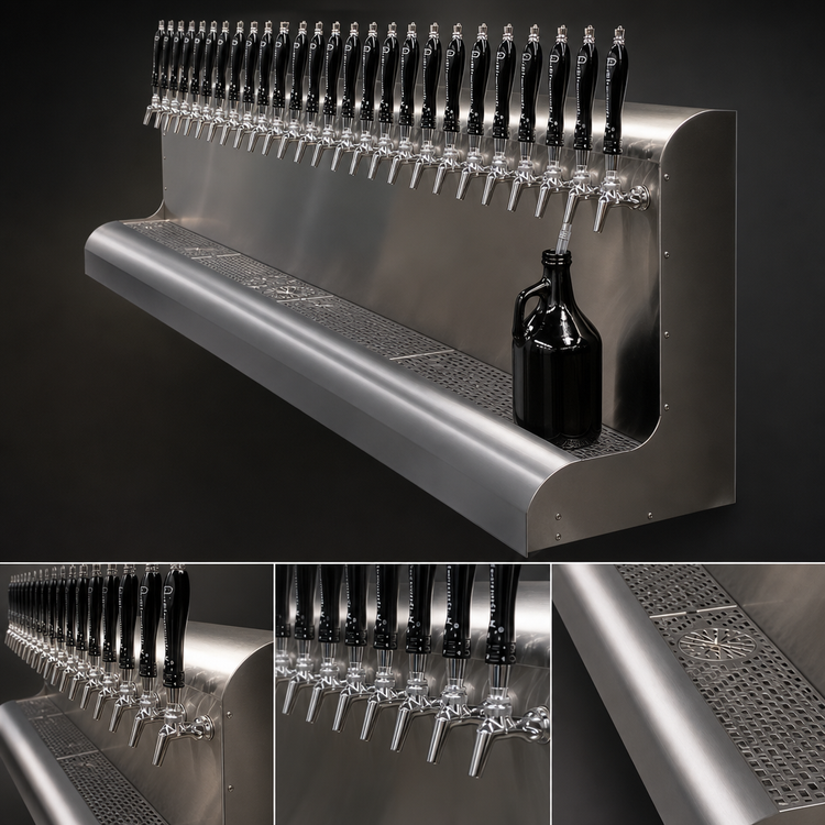 Product image #3 for Perlick 72-Inch Wall-Mount Air-Cooled Modular Stainless Steel Draft Beer Dispensing Tower, 24 Faucets