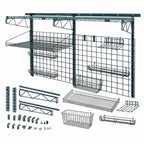 Thumbnail image #3 for Quantum Store Grid SGK-803036-1P Medium-Duty Green Epoxy Antimicrobial Wall-Mounted Shelving Starter Kit