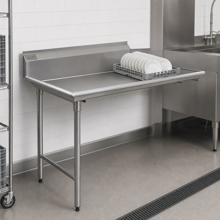 Product image #3 for Eagle Group BlendPort® Straight Clean Dishtable, 96 Inch, Right-to-Left, 10 Inch Backsplash, Stainless Steel