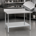 Thumbnail image #3 for Eagle Spec-Master 30 x 30 Inch Stainless Steel Work Table with 4-1/2 Inch Backsplash and Galvanized Undershelf