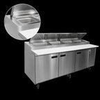Thumbnail image #3 for Delfield LiquiTec 18672PTLP 72-Inch Two-Section Refrigerated Pizza Prep Table with Raised Rail and 20-Inch Cutting Board
