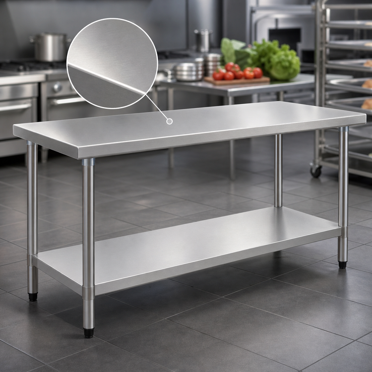 Product image #3 for Eagle Budget Series 48" x 30" 430 Stainless Steel Work Table with Adjustable Undershelf