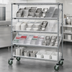 Thumbnail image #3 for Quantum Slanted Shelf Cart with 28 Clear Bins, 1,200 lb. Capacity, Chrome-Plated Finish