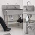 Thumbnail image #3 for Advance Tabco 40-Inch Two-Station Freestanding Knee Operated Hand Sink, 14 Gauge 304 Stainless Steel