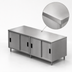 Thumbnail image #3 for BK Resources Chef Table with Cabinet Base and Sliding Doors, 120 x 30 x 34-3/4 Inches, 304 Stainless Steel Top