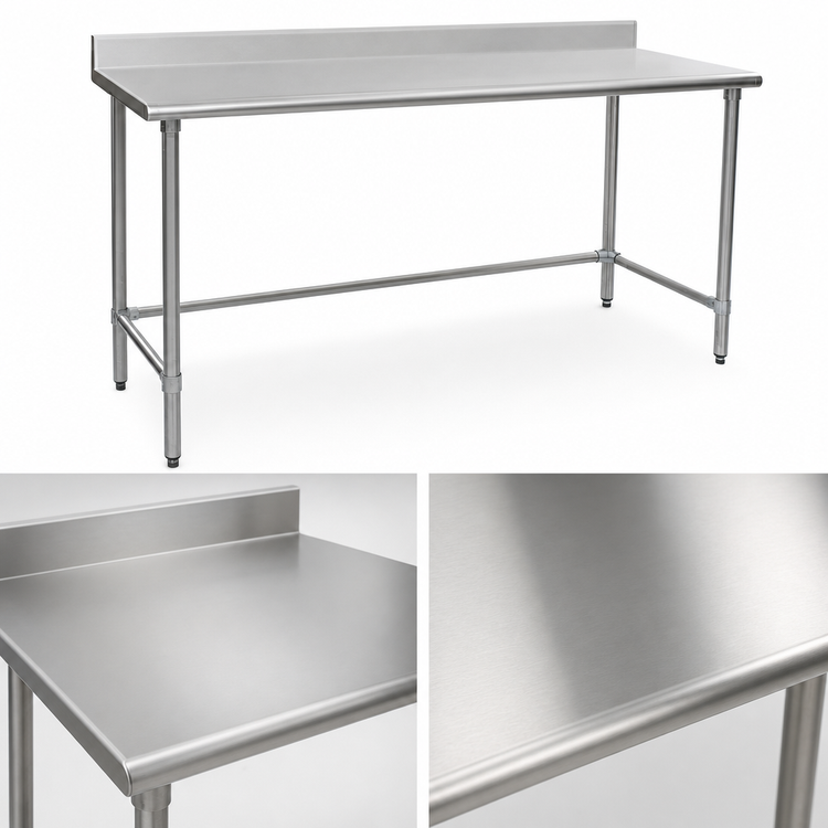 Product image #3 for BlendPort® Deluxe Series 30-Inch x 24-Inch 16-Gauge Stainless Steel Work Table with 4-1/2-Inch Backsplash
