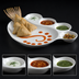Thumbnail image #3 for American Metalcraft Porcelain Divided Impression Plate with Built-In Sauce Cups