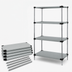 Thumbnail image #3 for Quantum 4-Shelf Solid Stainless Steel Shelving Starter Kit, 60W x 21D x 86H