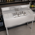 Thumbnail image #3 for Krowne Royal Series Two-Compartment Underbar Sink Unit with Dual Drainboards and Deck-Mount Faucet, 48 x 24 Inches