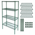 Thumbnail image #3 for CAC China Heavy-Duty Epoxy Coated Green Wire Shelving Set, 48 x 24 x 72 Inches