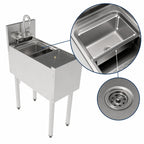 Thumbnail image #4 for Perlick Corporation Top Shelf TSF12PS-SR 12-Inch Stainless Steel Underbar Prep Sink, Single Bowl with Built-In Glass Rinser