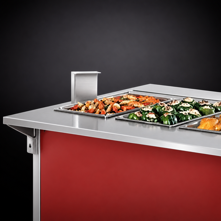 Product image #3 for Vollrath 4-Series Signature Server Stainless Steel ADA Countertop Plate Rest, 60"W x 7"D