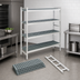 Thumbnail image #3 for Fermostock 4-Tier Stationary Starter Polymer Shelving Unit, 71 Inch H x 38 Inch W x 14 Inch D