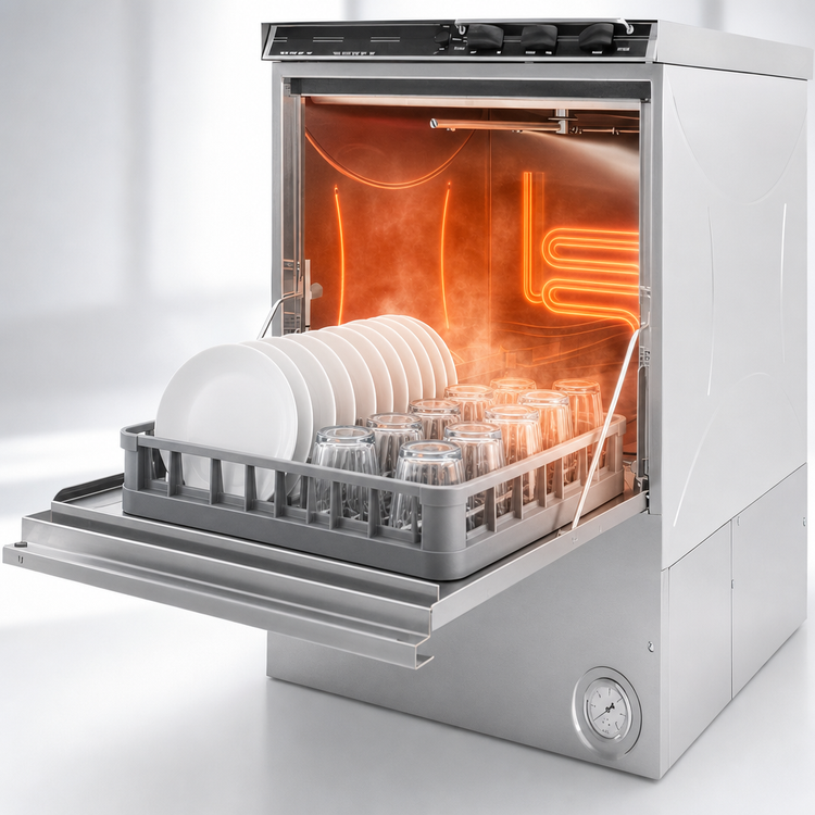 Product image #3 for CMA Dishmachines 180UC High-Temperature Sanitizing Undercounter Dishwasher with Booster Heater and Detergent/Rinse Pumps