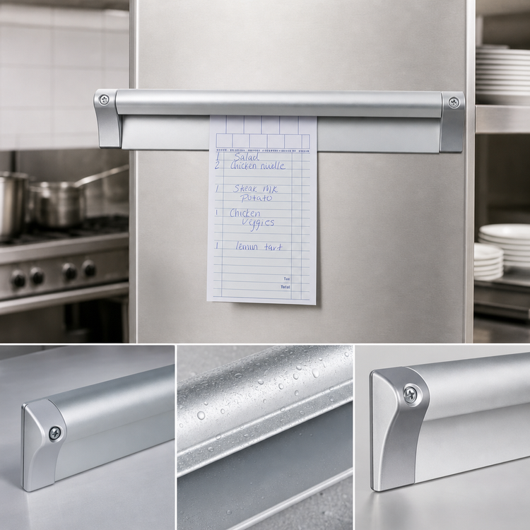 Product image #3 for San Jamar 12-Inch Anodized Aluminum Slide Check Rack