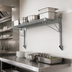 Thumbnail image #3 for Quantum Cantilever Single Shelf Post Wall-Mount Wire Shelving Unit, 48 x 18 Inches, Gray Epoxy Antimicrobial Finish