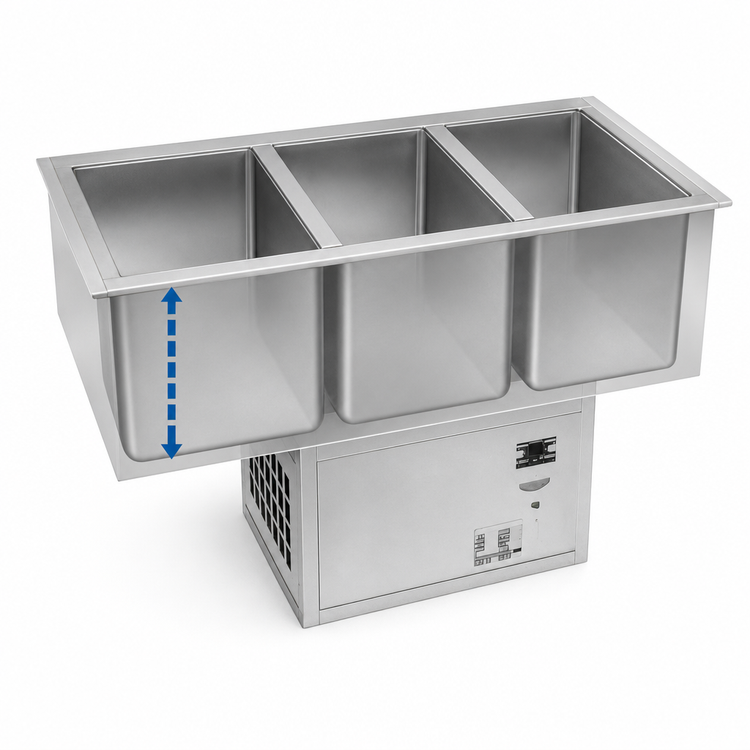 Product image #3 for Atlas Metal WCMD-C-3 3-Pan Refrigerated Drop-In Cold Pan, Deep Design