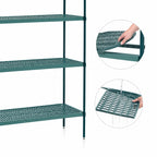 Thumbnail image #3 for Metro Super Erecta Pro PR-182463K3-A-4 4-Shelf Green Polymer Shelving Add-On Unit, 18"W x 24"D x 63"H