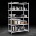 Thumbnail image #3 for Stationary Heavy Duty 5-Tier Chrome Wire Shelving Unit, 18 x 48 Inches, 800 lb. Capacity