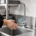 Thumbnail image #3 for ChekPoint Electronic Touchless Single-Hole Deck-Mount Gooseneck Faucet with 0.5 GPM Vandal-Resistant Spray Device
