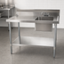 Thumbnail image #3 for BK Resources 60-Inch Stainless Steel Sink Table with Right-Side Prep Sink, 6-Inch Backsplash, and Undershelf