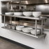 Thumbnail image #3 for Advance Tabco Double-Tier Pass-Thru Shelf, 120-Inch W x 24-Inch D, Wall-Mounted Stainless Steel