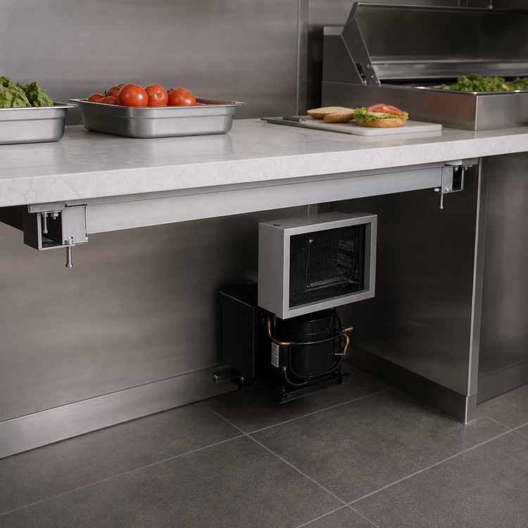 Product image #3 for Hatco CSUR-24-S 24 x 24 Inch Undermount Remote Cold Shelf, Aluminum Hardcoat
