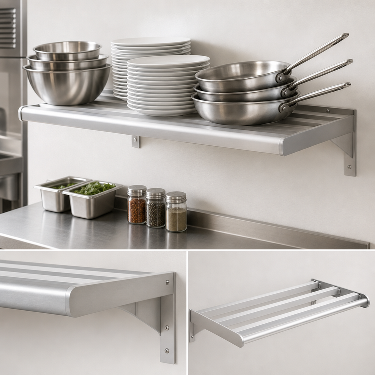 Product image #3 for New Age Heavy-Duty Bar Cantilever Shelf, 42"W x 18"D, Aluminum