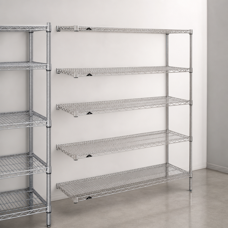 Product image #3 for Metro Super Erecta Brite Add-On Wire Shelving Unit, 72"W x 18"D x 74"H, 5 Shelves