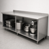 Thumbnail image #3 for Advance Tabco Special Value 84-Inch x 24-Inch Open Base Stainless Steel Work Table with 5-Inch Backsplash
