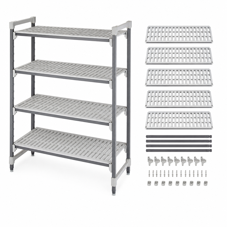 Product image #3 for Cambro Camshelving Elements XTRA 18" x 36" Vented Universal Shelf Kit, 5 Shelves