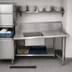 Thumbnail image #3 for Pro-Bowl Straight 14-Gauge Stainless Steel Soiled Dishtable with 20 x 20 x 8 Inch Sink Bowl, Right-to-Left, 144 Inch