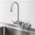 Thumbnail image #3 for T&S Brass EverSteel 4-Inch Wall Mount Workboard Mixing Faucet with 5 3/4-Inch Swivel Gooseneck