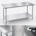 Thumbnail image #3 for Advance Tabco GLG-2410 120-Inch x 24-Inch Flat Top Stainless Steel Work Table with Galvanized Undershelf and Legs