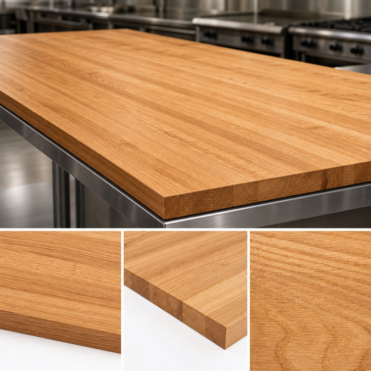 Product image #3 for John Boos Appalachian Edge Grain Red Oak Island Countertop, 108 x 38 x 1-1/2 Inches, Varnique Finish