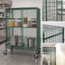 Thumbnail image #3 for Quantum Stationary 2-Shelf Wire Security Cage Shelving Unit with Locking Doors, 36 x 21 x 63 Inches, Green Epoxy