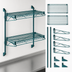 Thumbnail image #3 for Quantum Wall-Mount Cantilever Double Shelf Wire Shelving Unit, 36 x 21 Inches, Green Epoxy