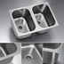 Thumbnail image #3 for Eagle Group FDI-12-14-9.5-2 2-Compartment Seamless Weld-In Stainless Steel Sink with 12 x 14 x 9-1/2 Inch Bowls