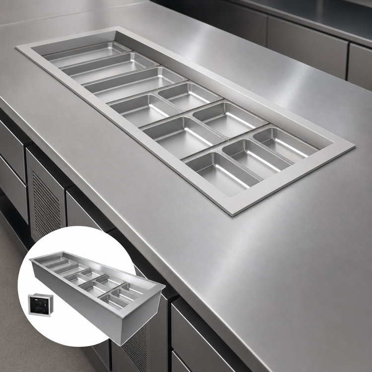 Product image #3 for Hatco CWBX-3 Drop-In Top-Mount Refrigerated Cold Well, 3 Full-Size Pans, Remote Refrigeration