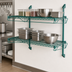 Thumbnail image #3 for Quantum Wall-Mount Cantilever Double Shelf Wire Shelving Unit, 30 x 24 Inches, Green Epoxy Antimicrobial Finish